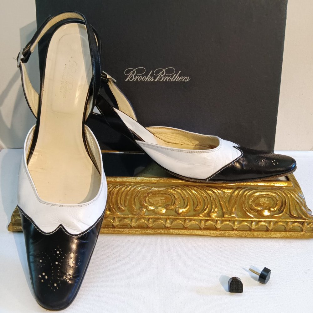 Brooks Brothers Black and White Heels